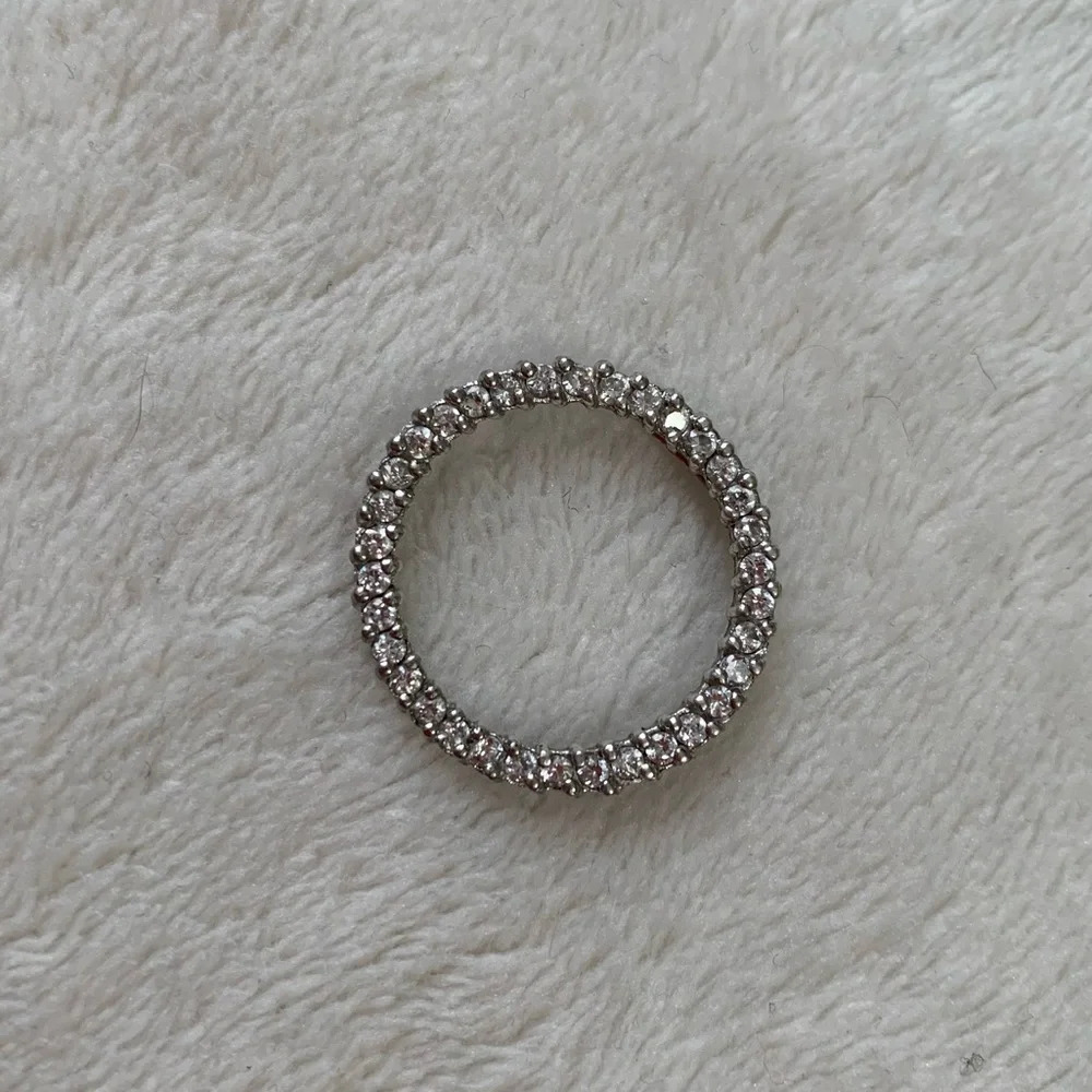 VTG Sterling Silver EUC 925 CZ Eternity Pendant - Picture 6 of 9
